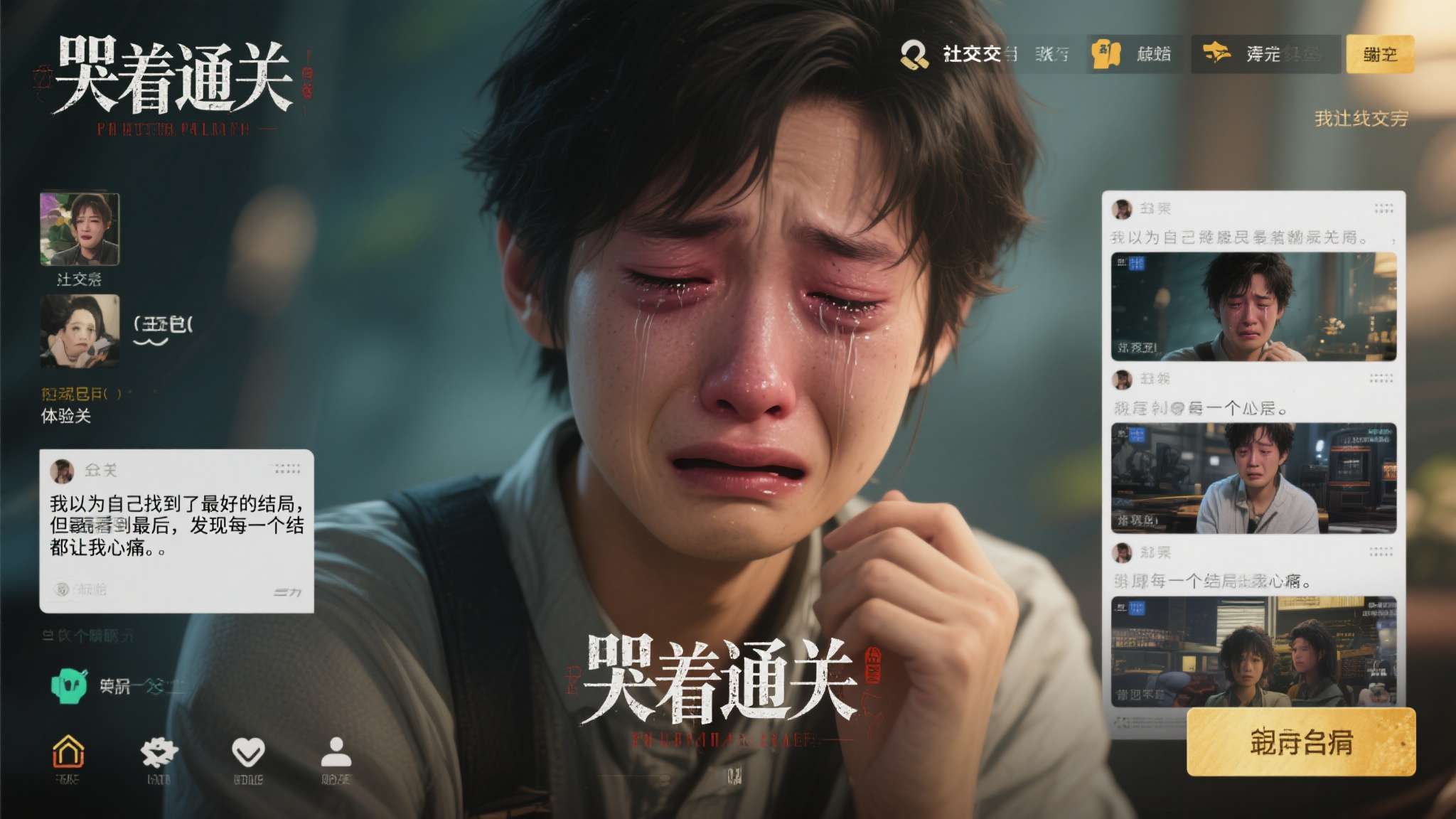 游戏上线后，社交平台上涌现出大量玩家分享自己"哭着通关"的体验帖。有玩家写道："